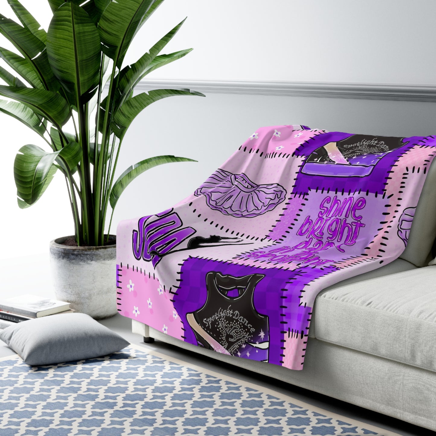 Spotlight patchwork Sherpa Fleece Blanket