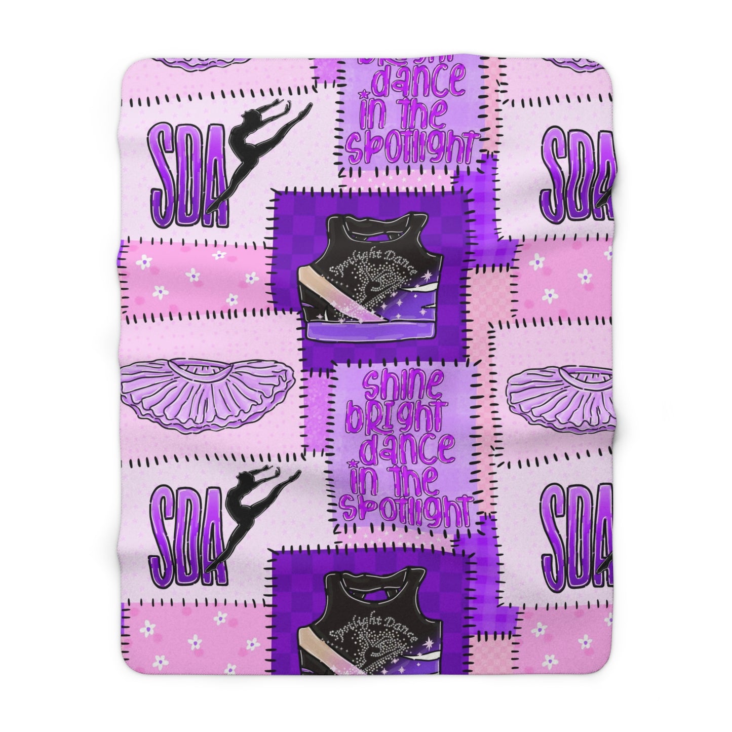 Spotlight patchwork Sherpa Fleece Blanket