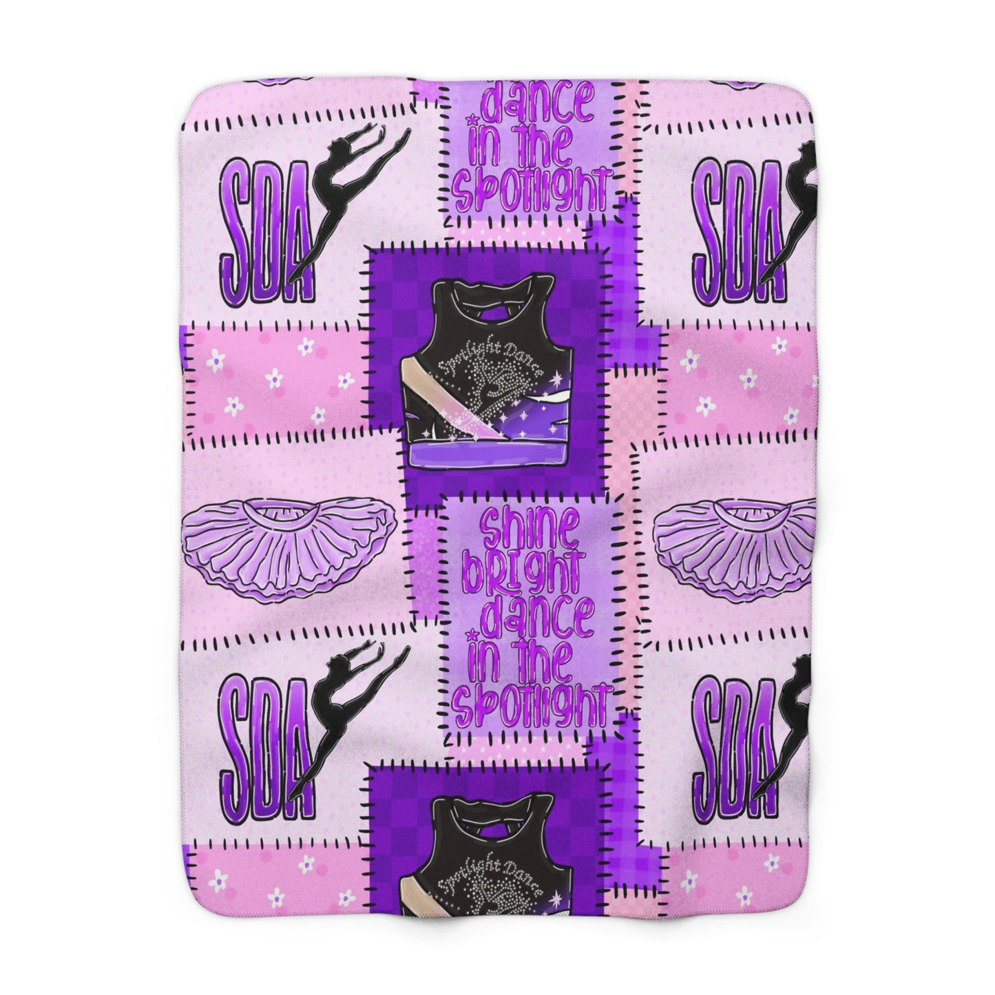 Spotlight patchwork Sherpa Fleece Blanket
