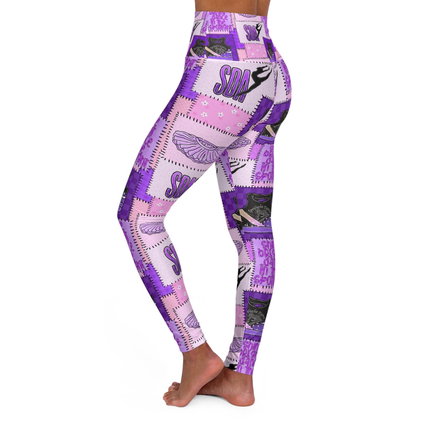 Spotlight patchwork High Waisted Yoga Leggings (AOP)