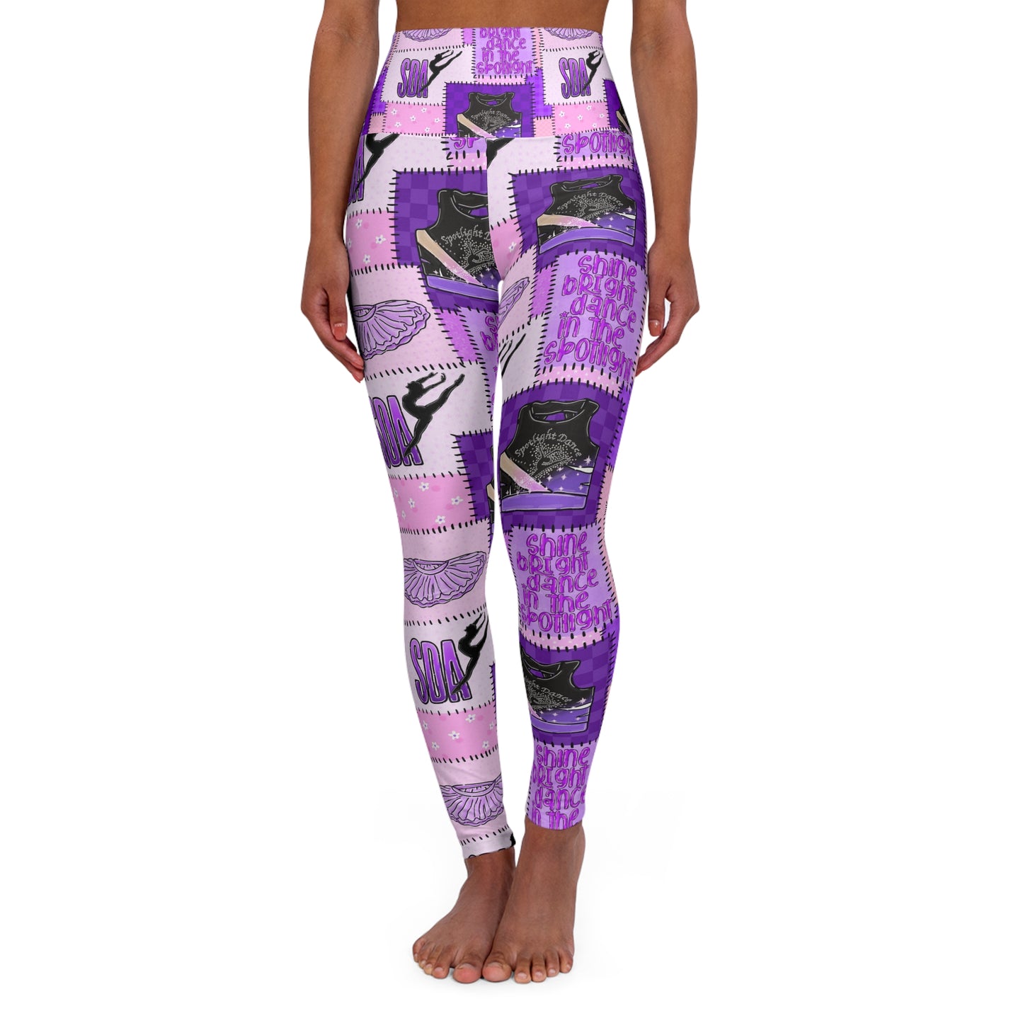 Spotlight patchwork High Waisted Yoga Leggings (AOP)