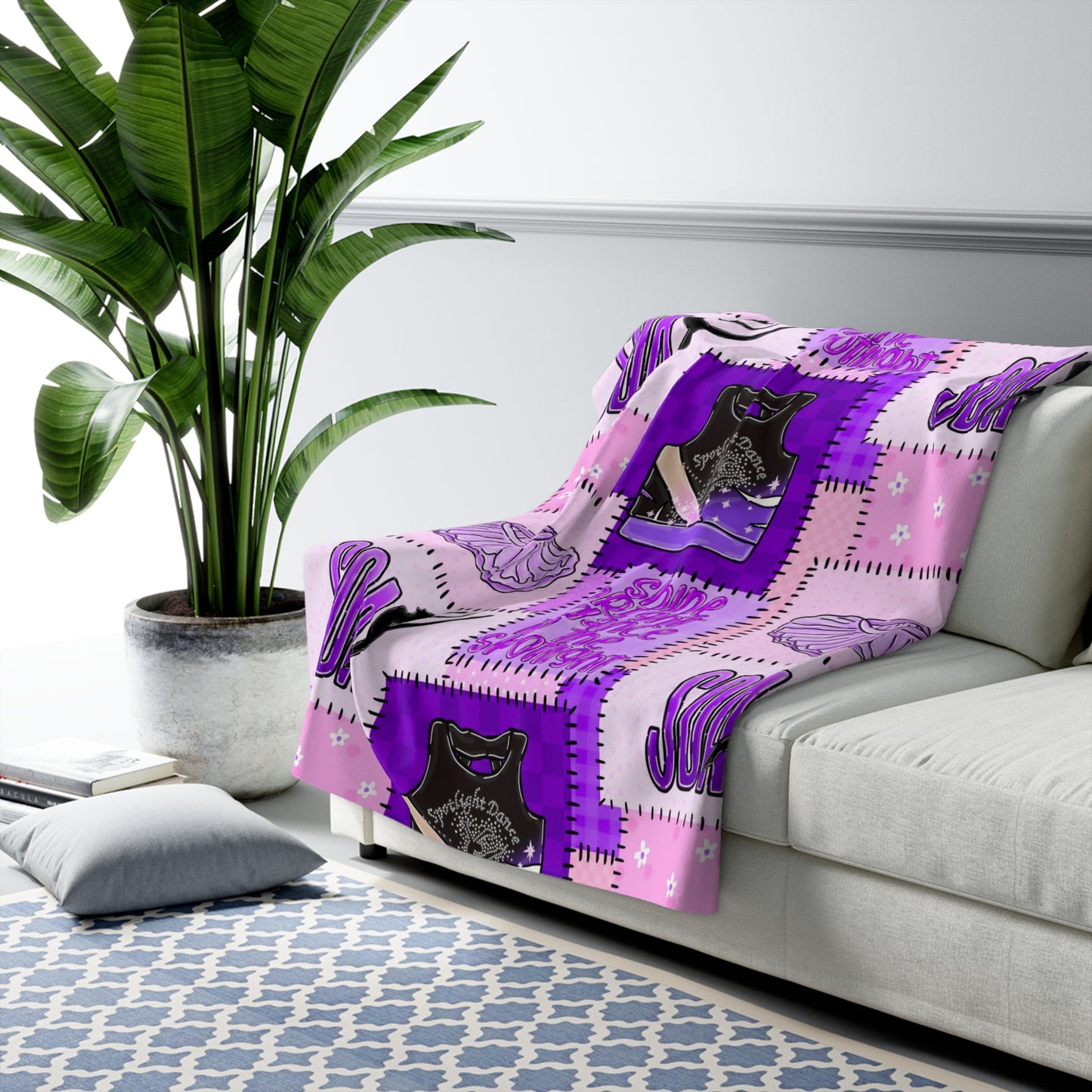 Spotlight patchwork Sherpa Fleece Blanket
