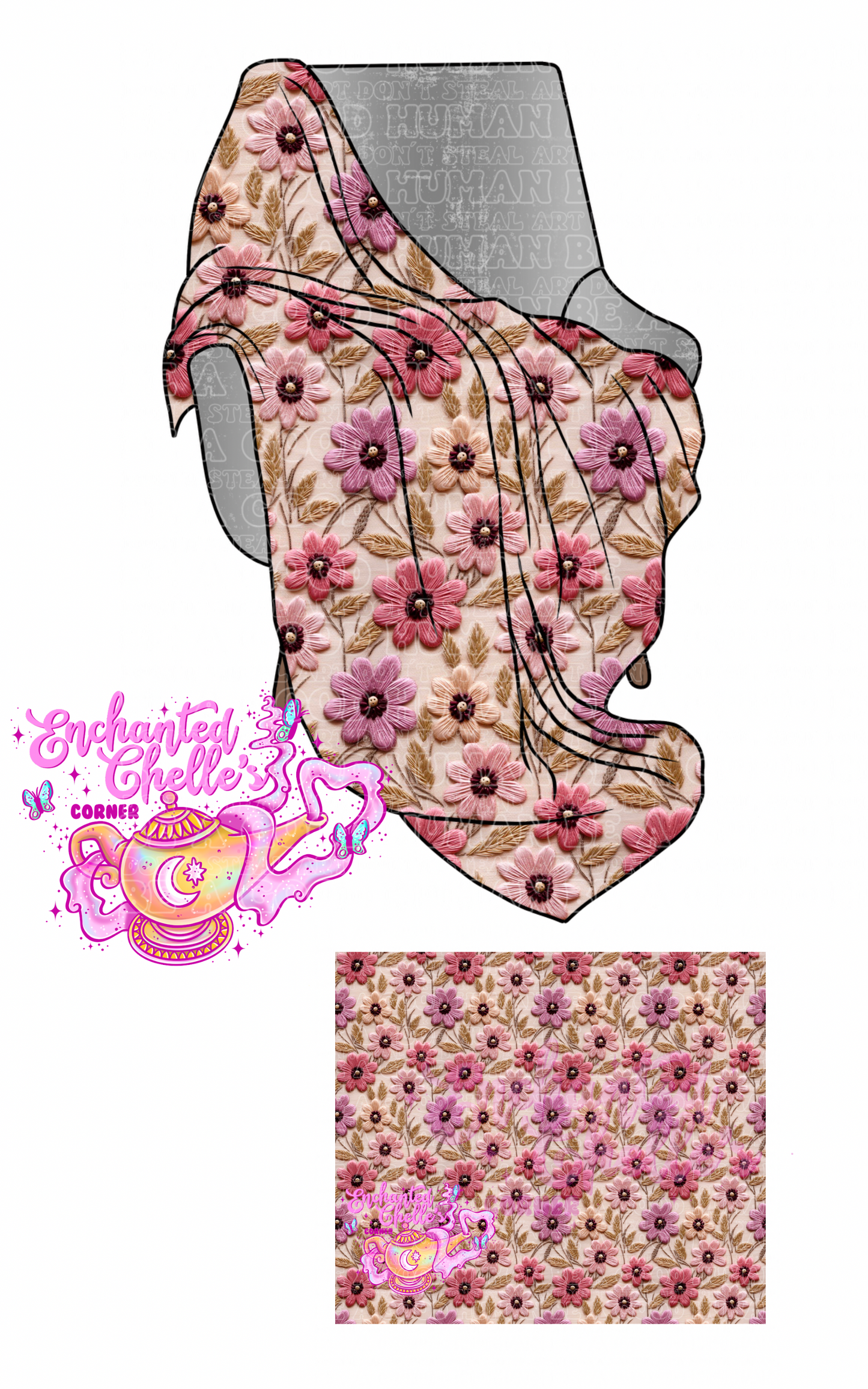 Embroidered floral boho