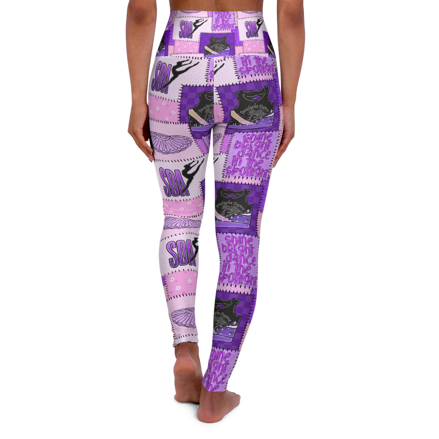Spotlight patchwork High Waisted Yoga Leggings (AOP)