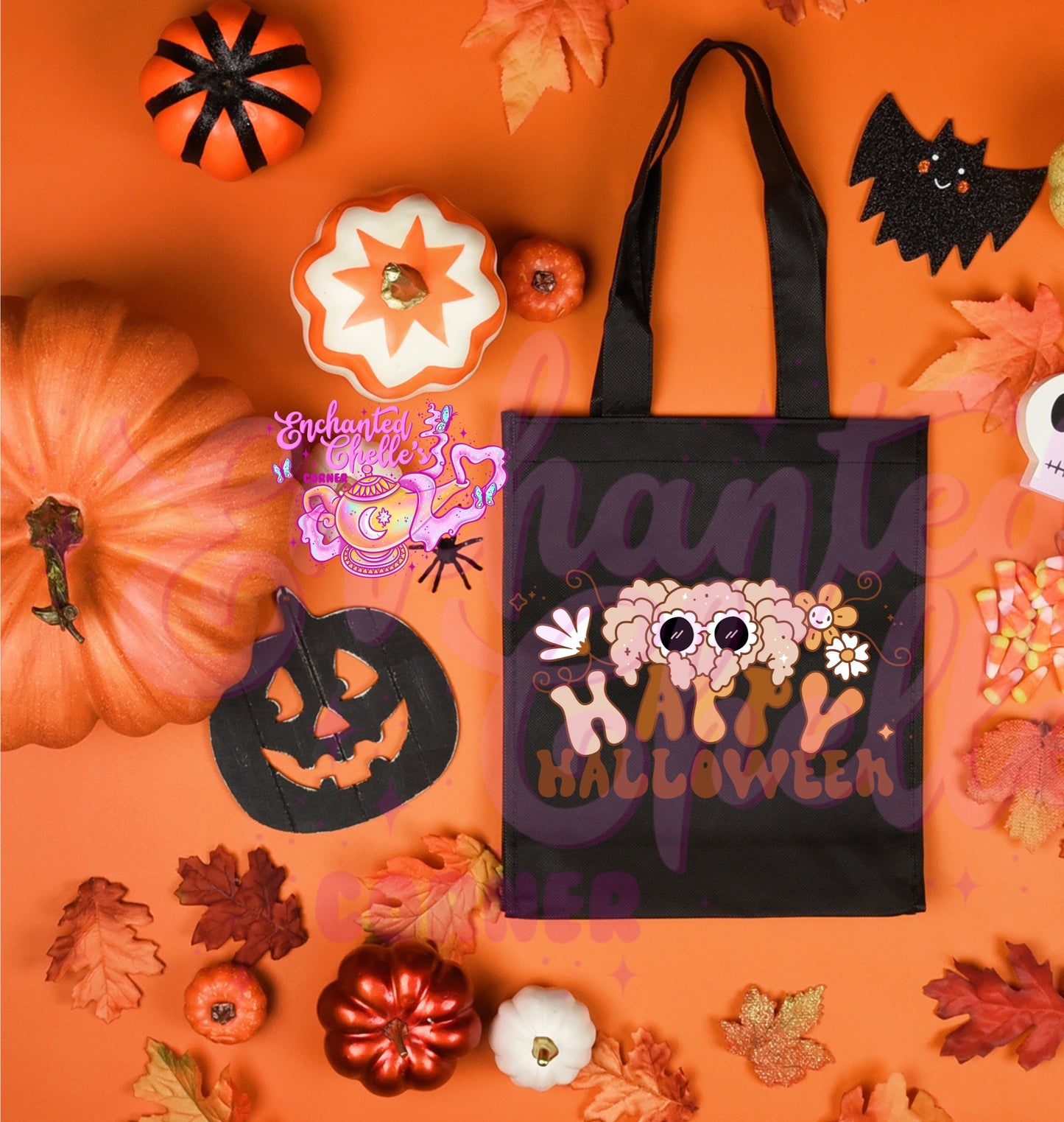 Happy Halloween spider Canvas Tote Bag