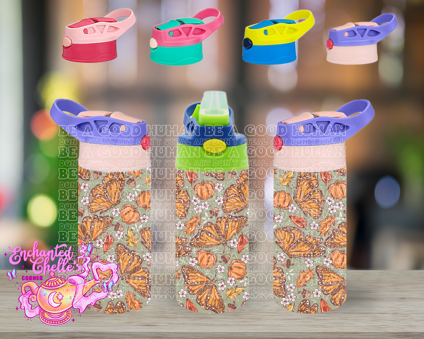 Fall pumpkin butterfly sip sippy