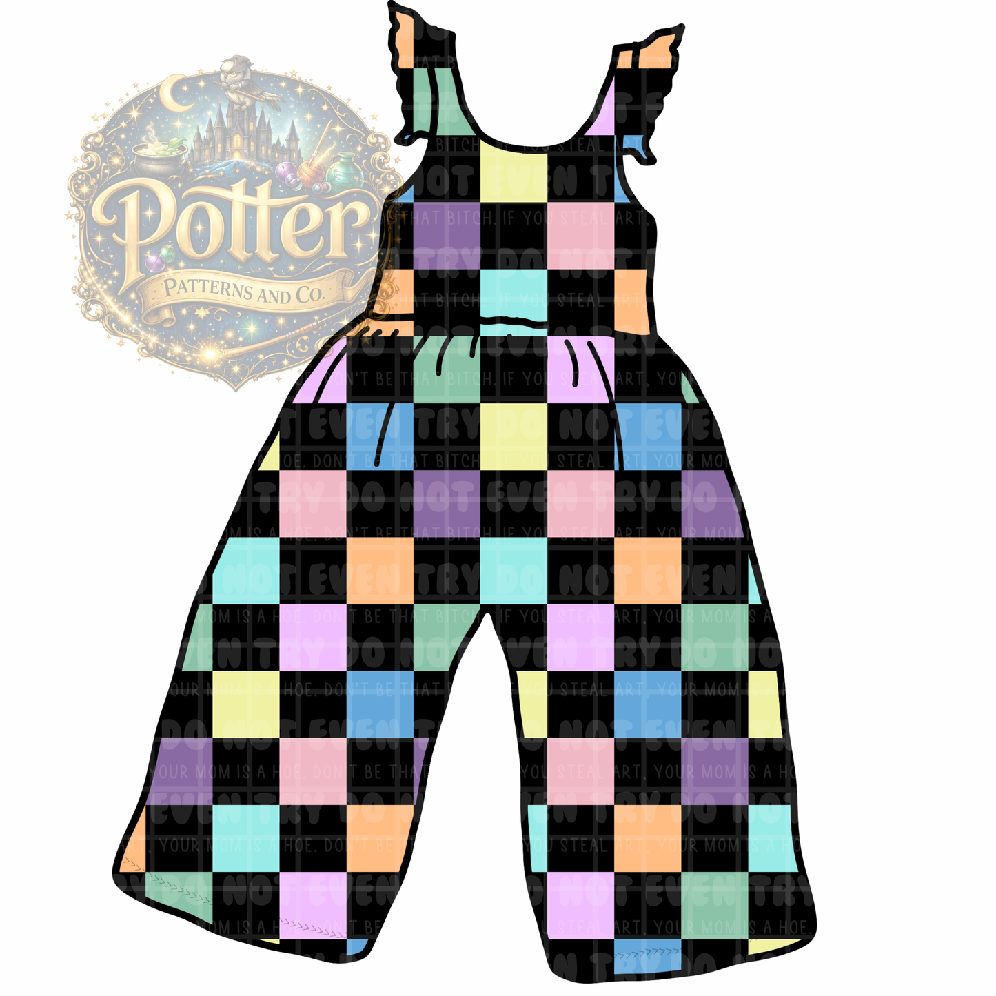 Black Pastel Checker- Seamless