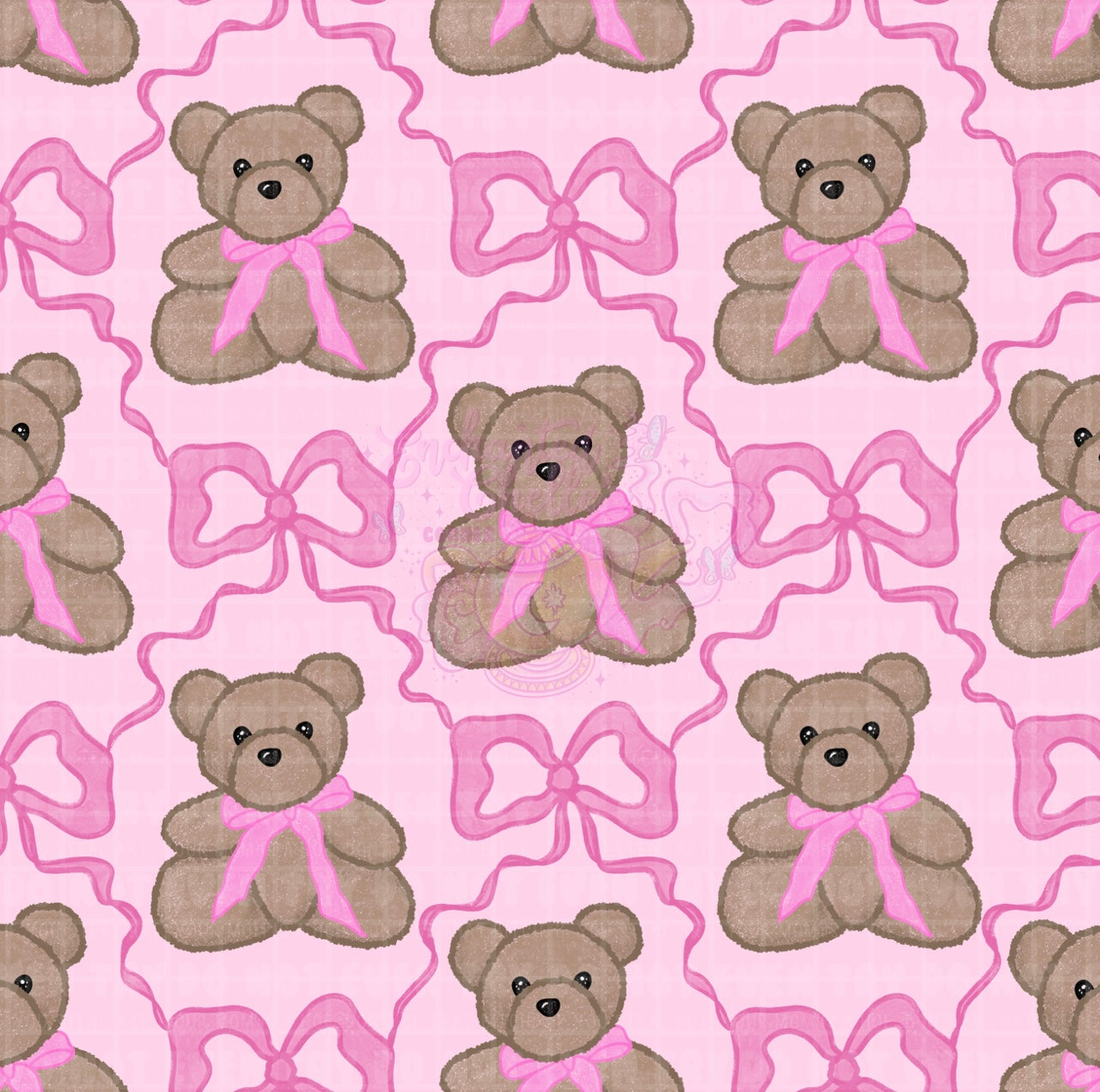 Teddy & Pink Bows- Seamless File