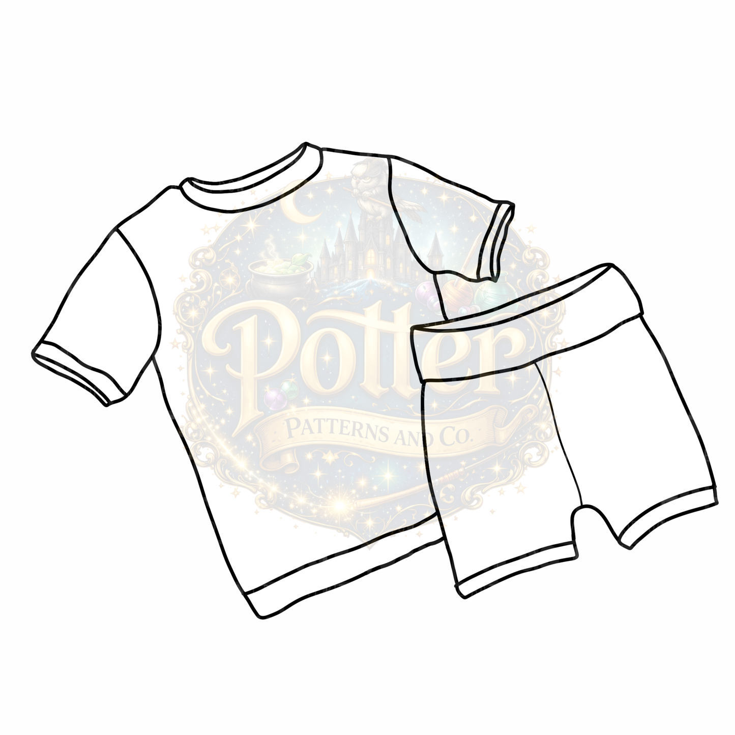 FREEBIE PJ Short Set Mockup- Procreate/Canva