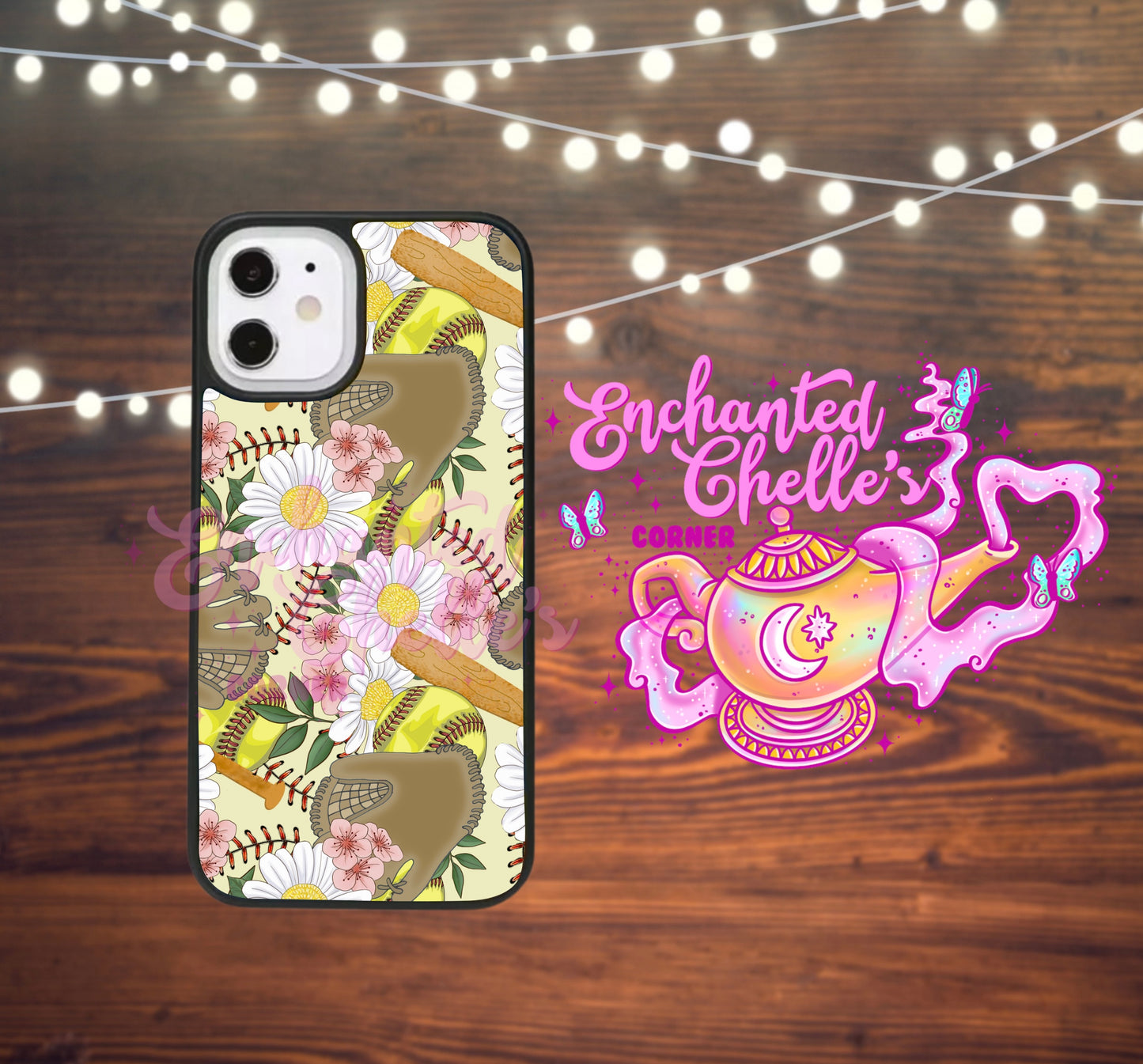 Yellow softball Phone case