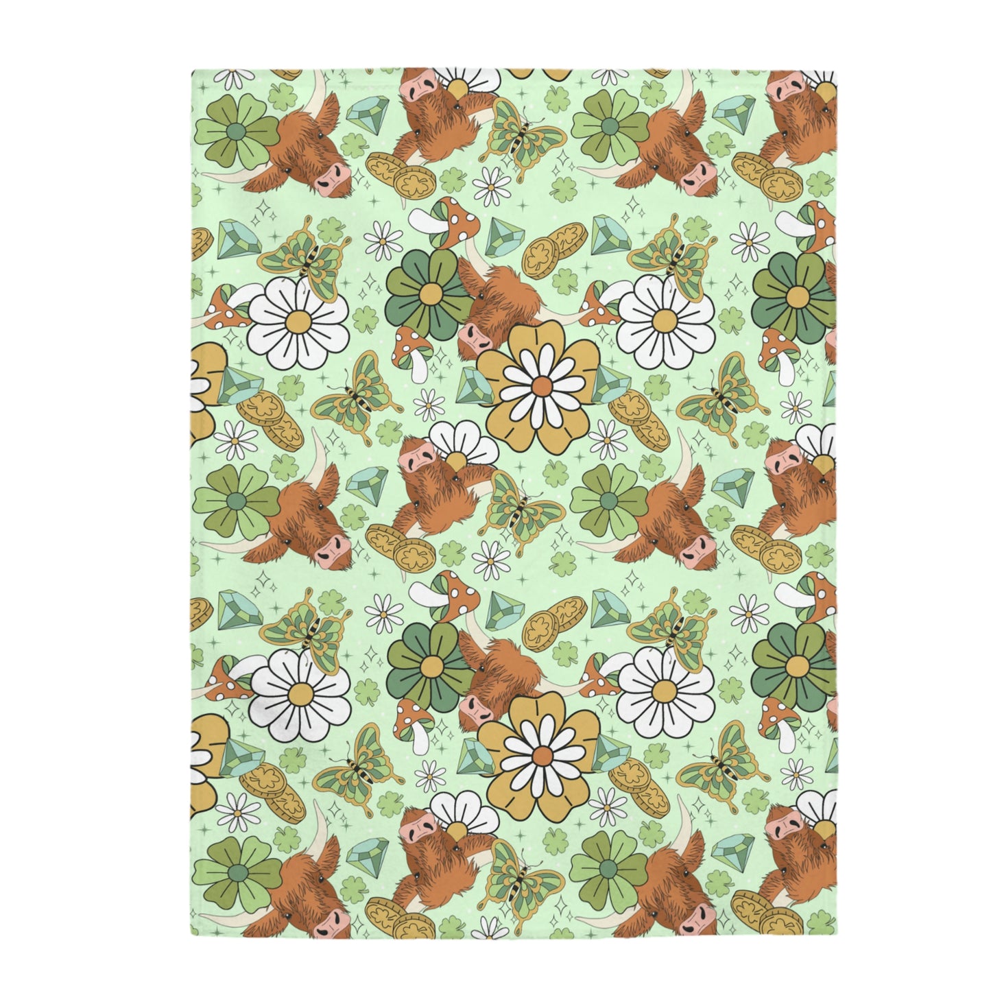Lucky Cow Velveteen Plush Blanket