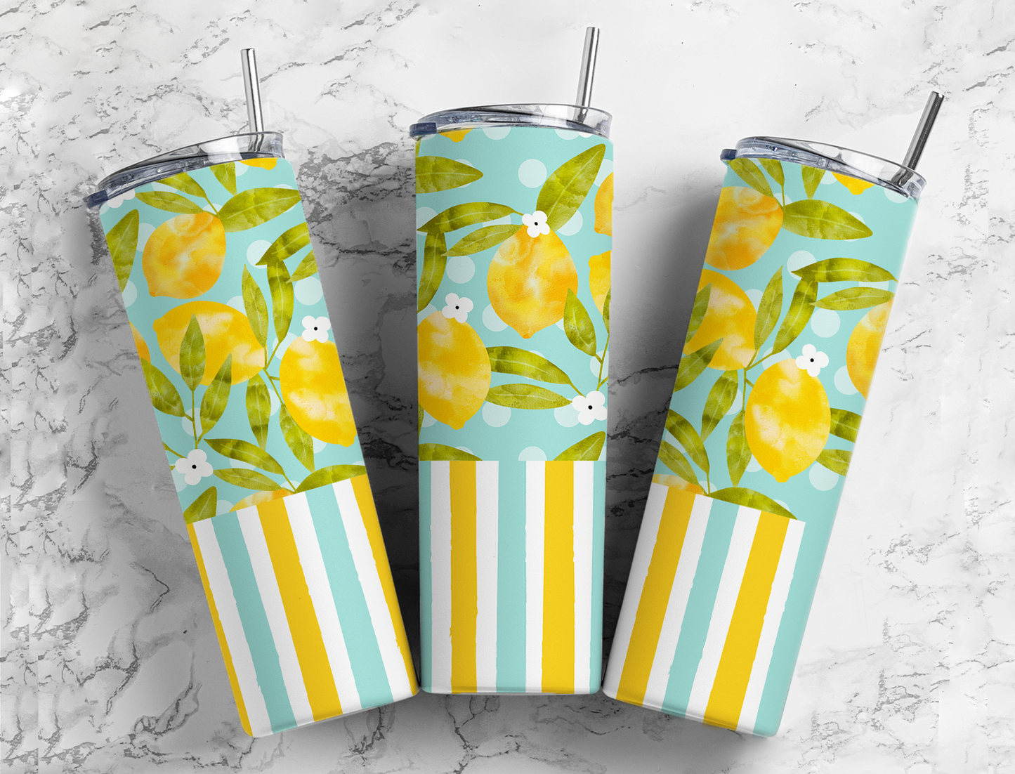 Lemon Stripe Tumbler