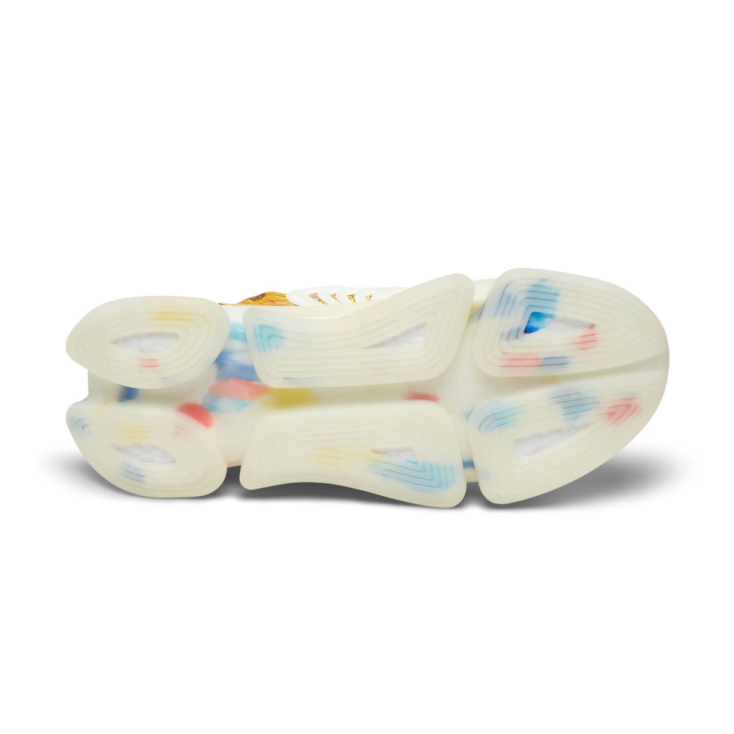 Yellow Floral Women's Mesh Sneakers