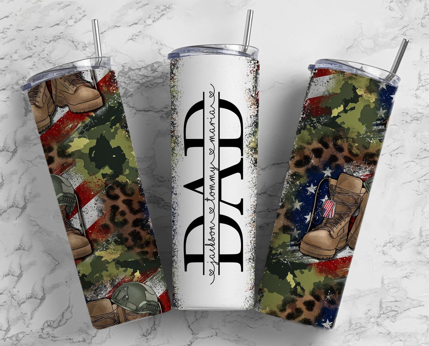 Custom Dad Tumbler- Army Camo