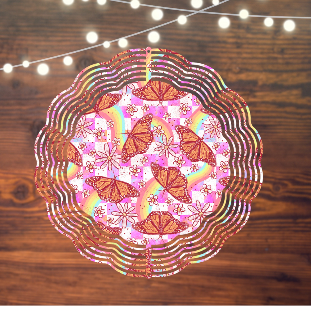 Rainbow Butterfly Wind spinner