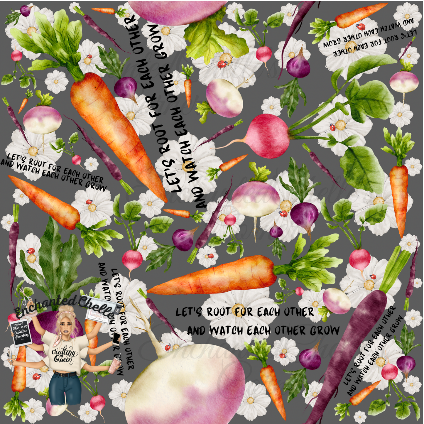 Floral Root For Each Other Seamless