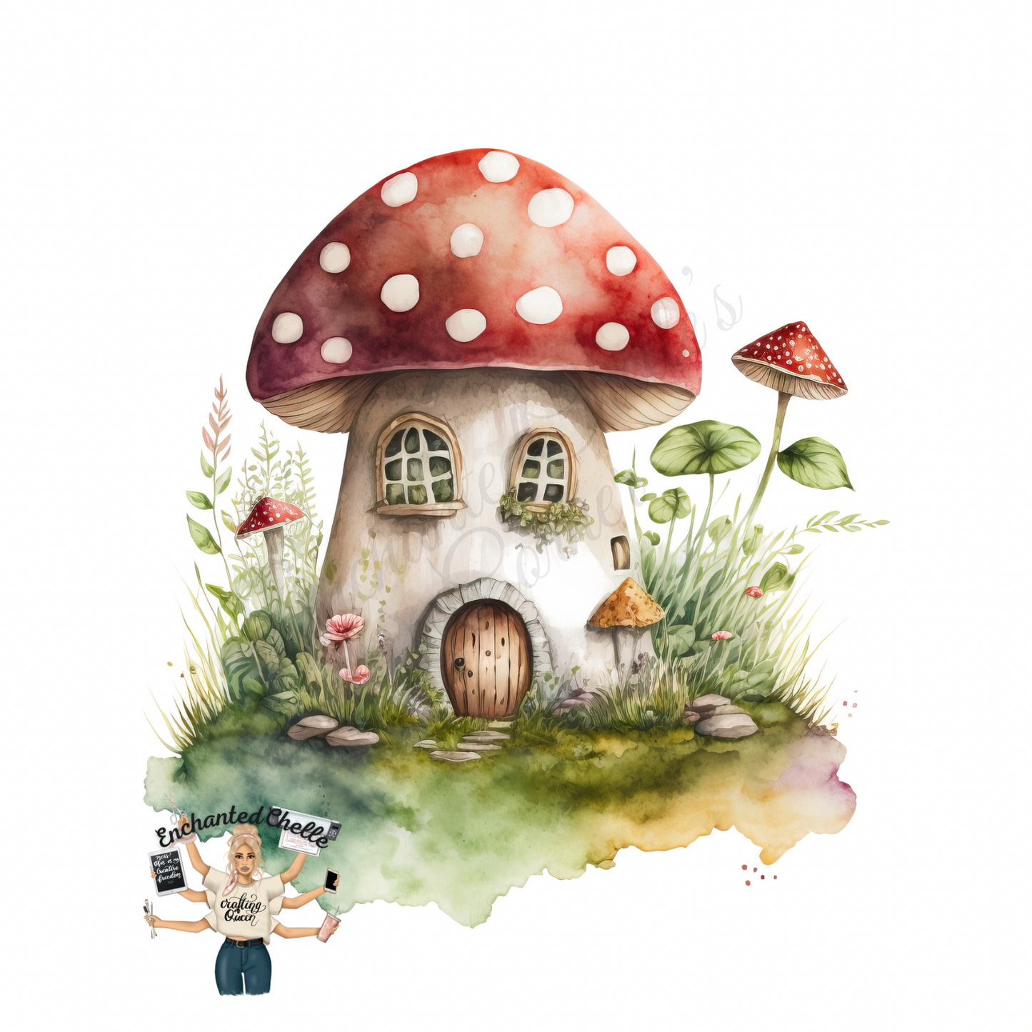 Mushroom house glass cup