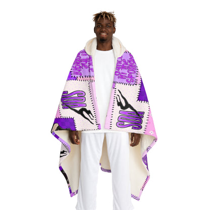 Spotlight patchwork Hooded Sherpa Fleece Blanket