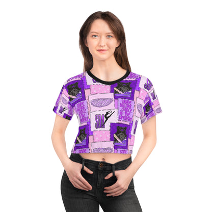 Spotlight patchwork Crop Tee (AOP)