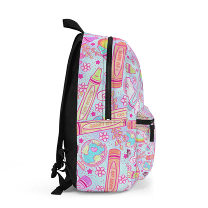 Pink crayon affirmation Backpack