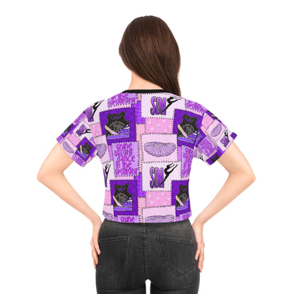Spotlight patchwork Crop Tee (AOP)