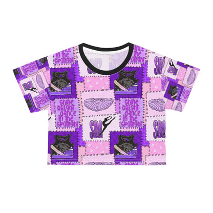 Spotlight patchwork Crop Tee (AOP)