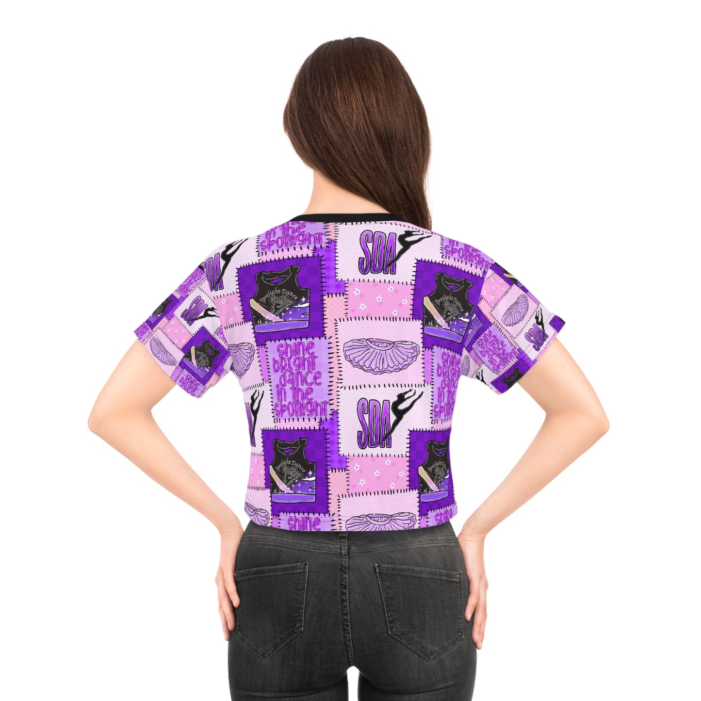 Spotlight patchwork Crop Tee (AOP)