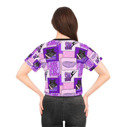 Spotlight patchwork Crop Tee (AOP)