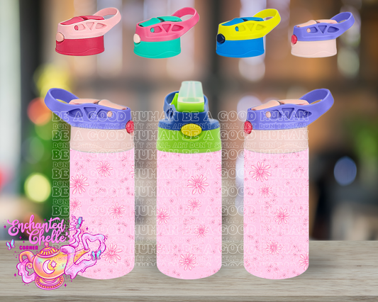 Pink heart Flower sip sippy