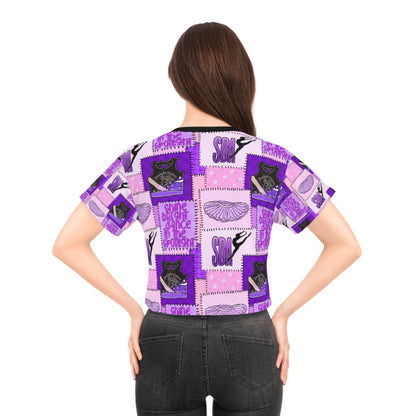 Spotlight patchwork Crop Tee (AOP)