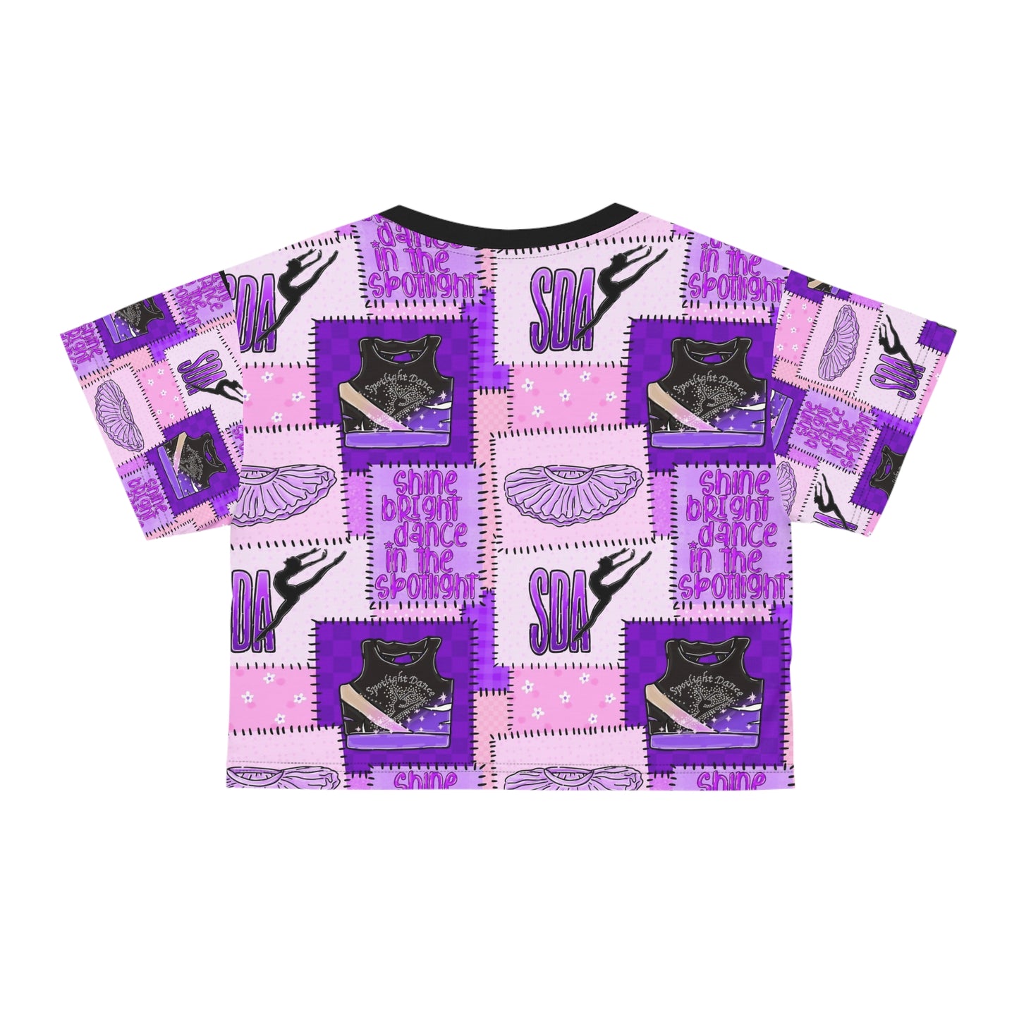 Spotlight patchwork Crop Tee (AOP)