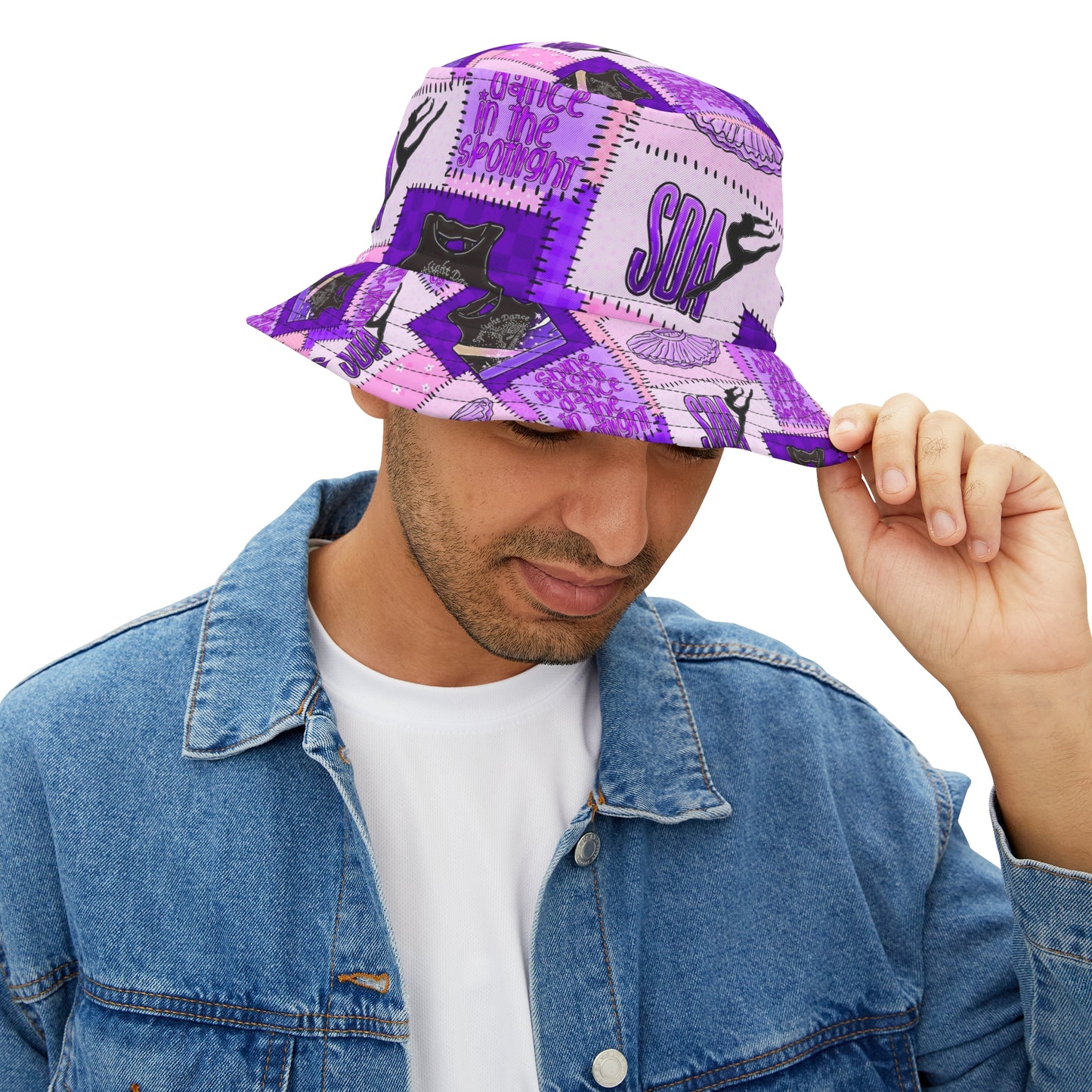 Spotlight patchwork Bucket Hat (AOP)