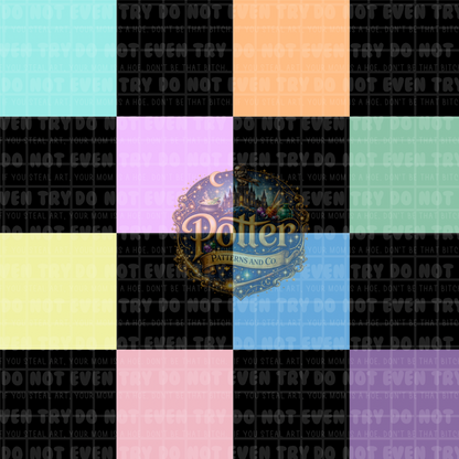 Black Pastel Checker- Seamless