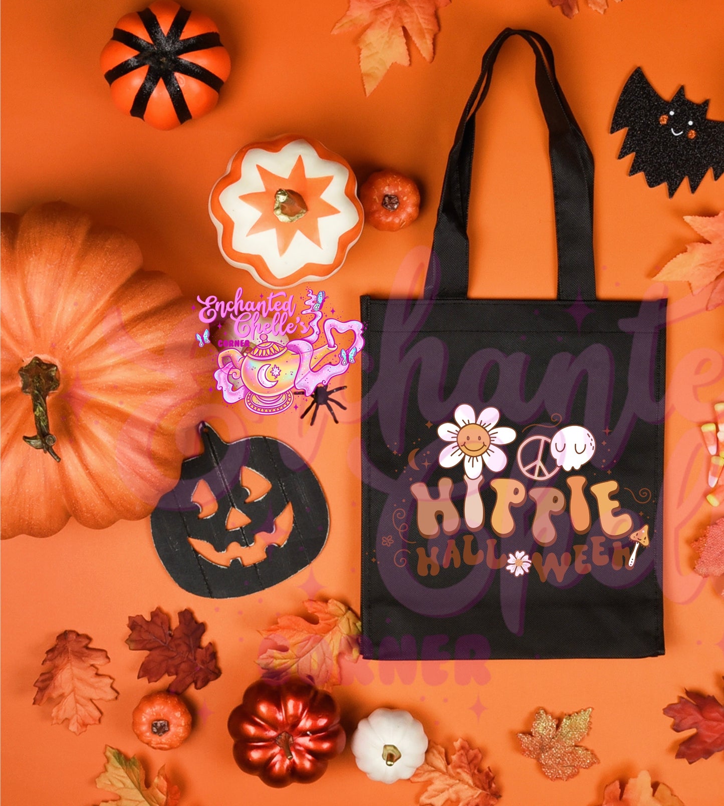 Hippie Halloween Canvas Tote Bag