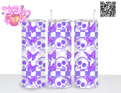 Skull and butterfly tumbler