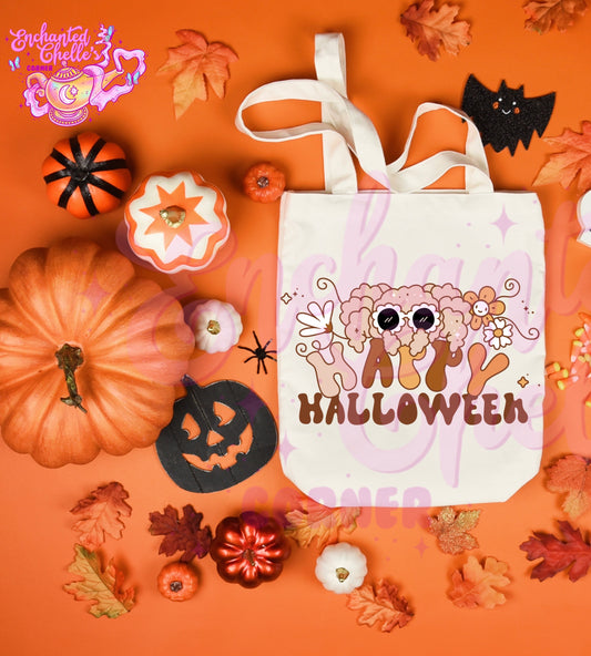 Happy Halloween spider Canvas Tote Bag