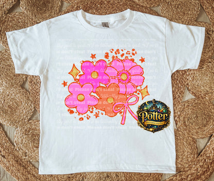 Groovy Flowers & Bows- PNG