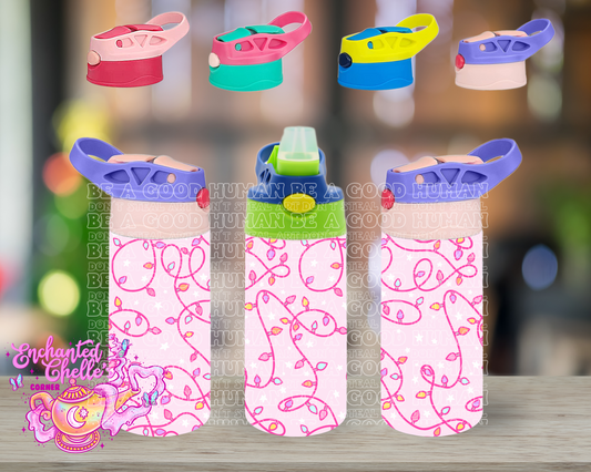Pink christmas lights Sip Straw Sippy
