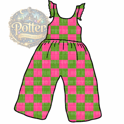 Green & Pink Checker- Seamless