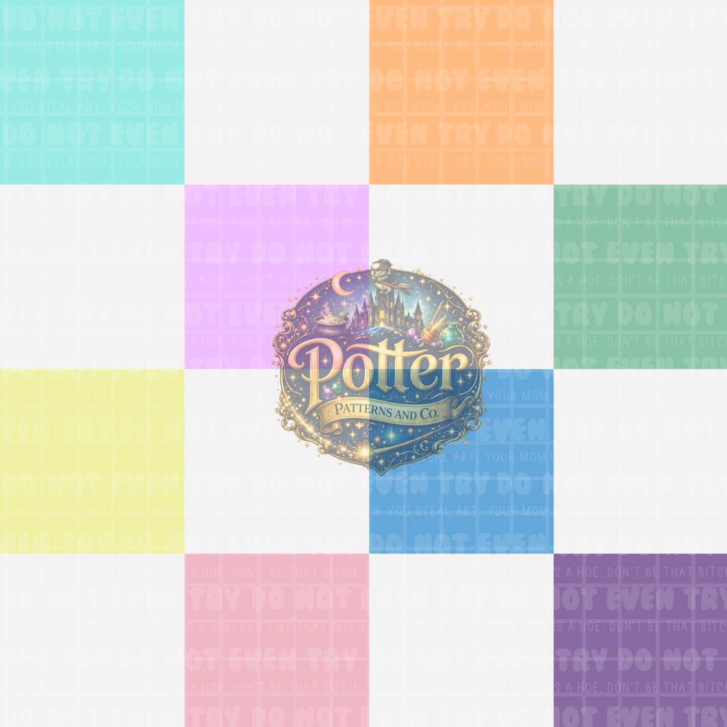 White Pastel Checker- Seamless