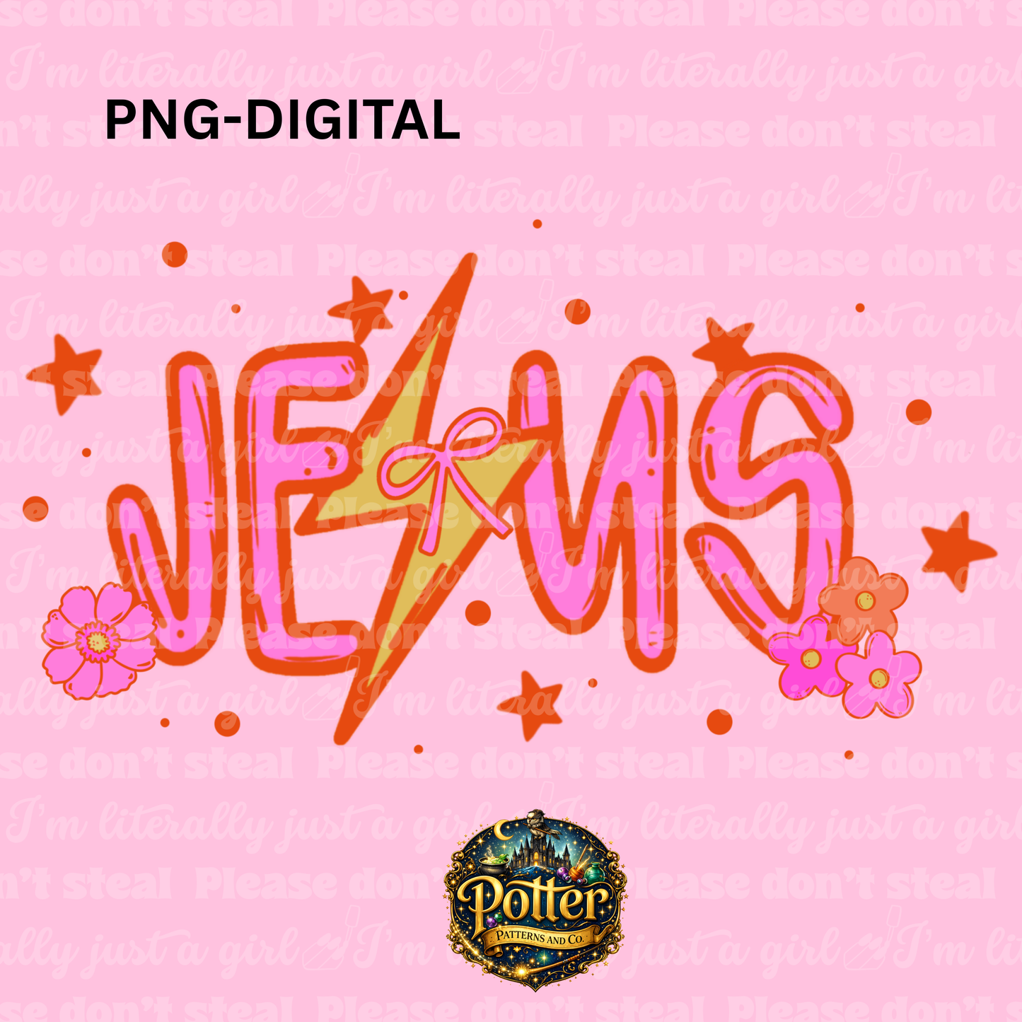Groovy Flower Checker Jesus- PNG