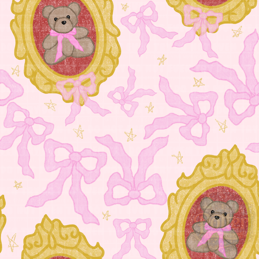 Framed Pink Teddy Bear- Seamless