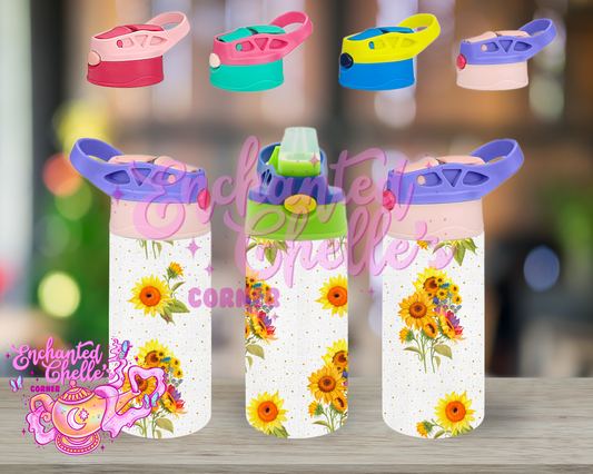 Embroidery sunflowers Sip Straw Sippy