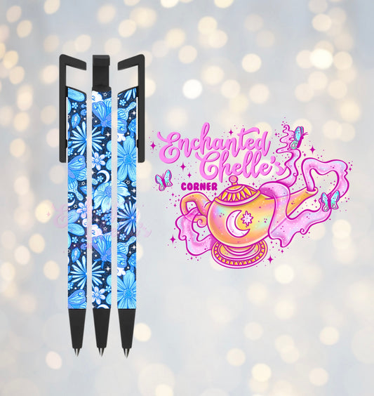 Blue/Black Moths Pens