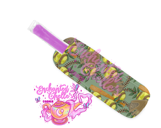Green softball Popsicle Holder