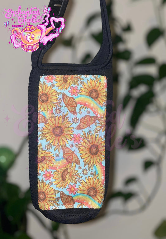 Sunflowers and butterflies 20 oz tumbler carrying bag