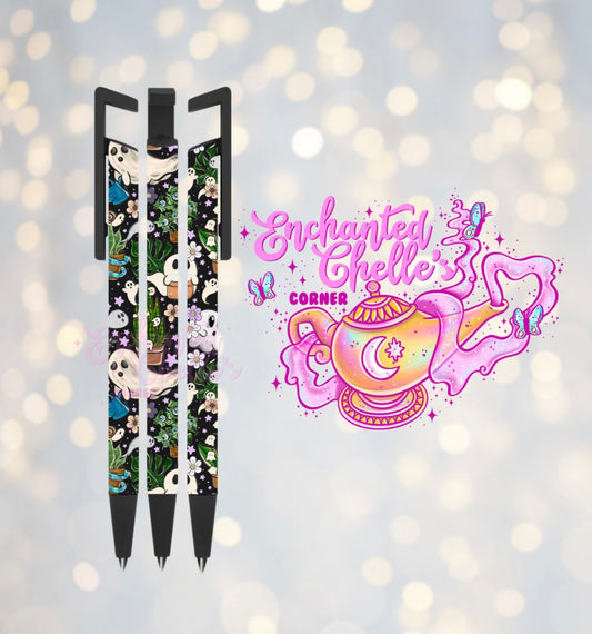 Black ghost flowers Pens