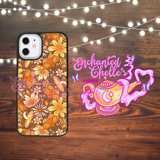 Orange/Brown Moths Phone case