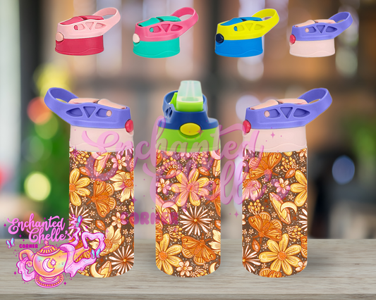 Orange/Brown Moths Sip Straw Sippy