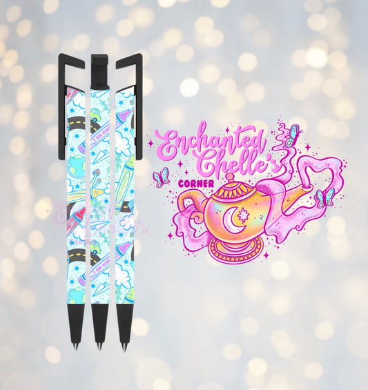 Blue Back To School crayon affirmation Pens
